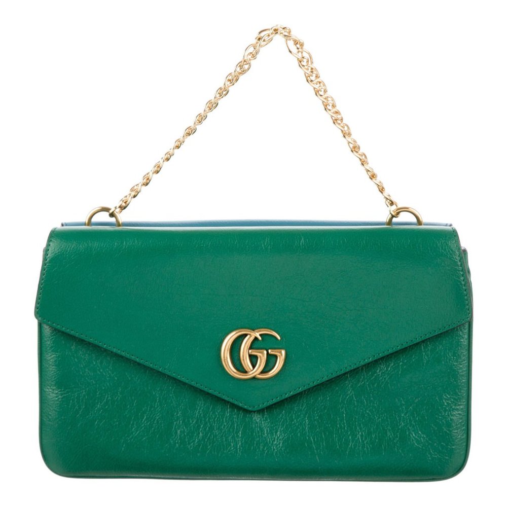 Gucci Thiara Double Envelope Shoulder Bag in Green NEW NEVER WORN W DUSTBAG - Picture 2 of 16
